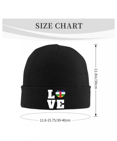 Love Central African Republic Flag Heart Knit Winter Cap Cozy Winter Essential Ultimate Warmth Men Women Black $13.19 Skullie...