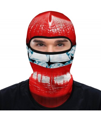 Face Mask Ski Mask Summer Cooling Head Mask Guitars Art Sun Protection Neck Gaiter Windproof Face Cover for Outdoor Red Lips ...