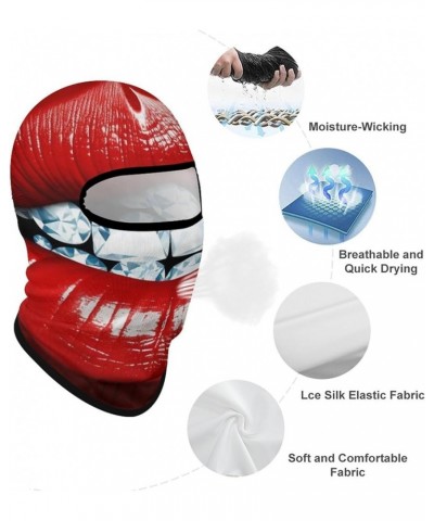 Face Mask Ski Mask Summer Cooling Head Mask Guitars Art Sun Protection Neck Gaiter Windproof Face Cover for Outdoor Red Lips ...