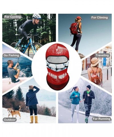 Face Mask Ski Mask Summer Cooling Head Mask Guitars Art Sun Protection Neck Gaiter Windproof Face Cover for Outdoor Red Lips ...