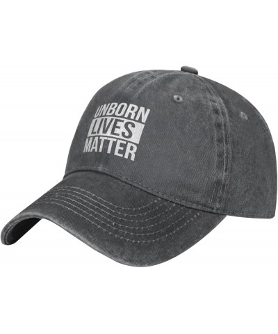 Unborn Lives Matter Cowboy Cap Adjustable for Men Women Vintage Wash Baseball Cap Black Deep Heather $15.86 Cowboy Hats