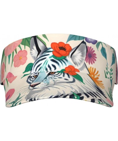 Cute White Tiger Sports Sunscreen Hollow Top Hat Adjustable Sun Hat Breathable Summer Hiking Outdoor Hat $12.65 Sun Hats