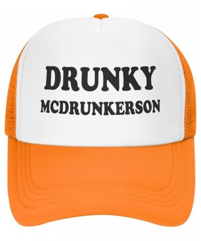 Drunky McDrunkerson-Trucker Hat Funny Hats Men Women Foam Baseball Caps Crazy Day Party Gifts Orange Trucker Hats Funny $10.4...