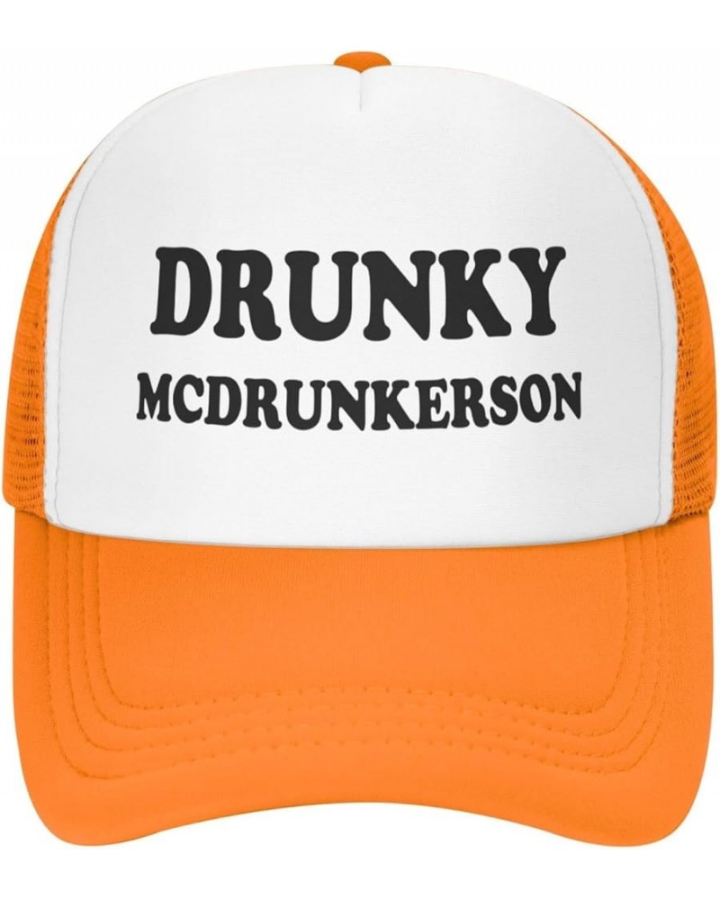 Drunky McDrunkerson-Trucker Hat Funny Hats Men Women Foam Baseball Caps Crazy Day Party Gifts Orange Trucker Hats Funny $10.4...