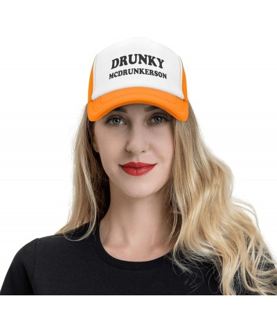 Drunky McDrunkerson-Trucker Hat Funny Hats Men Women Foam Baseball Caps Crazy Day Party Gifts Orange Trucker Hats Funny $10.4...