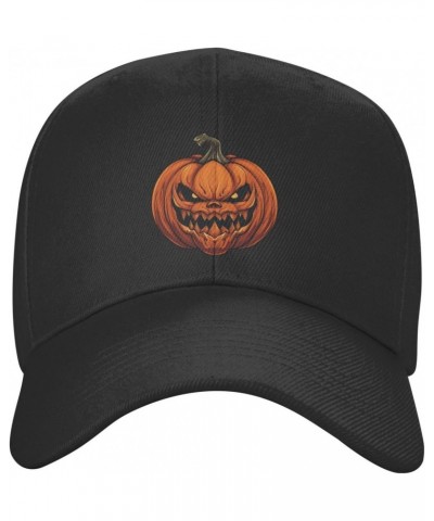 Halloween Pumpkin Evil Smile 1 Classic Duckbill Caps for Stylish Sun Protection Black $15.66 Baseball Caps