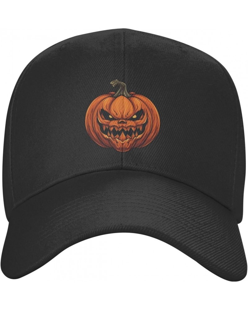 Halloween Pumpkin Evil Smile 1 Classic Duckbill Caps for Stylish Sun Protection Black $15.66 Baseball Caps