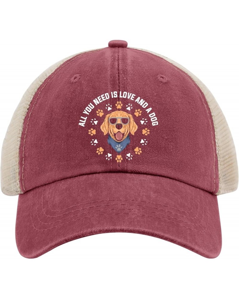 All Yous Need is Love Beach hat American hat Sun hat for Men Gifts for Grandma+Golf Cap Wine Red02 $11.99 Sun Hats