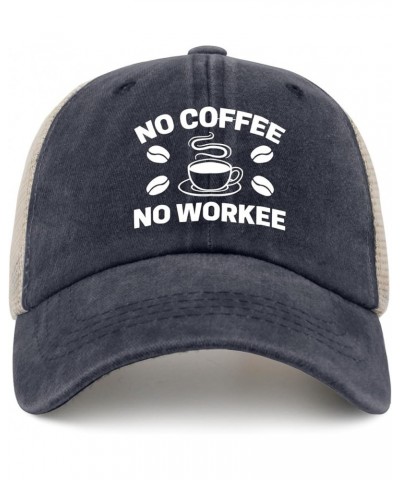 No Coffee No Work Sun hat USA Cowboy hat AllBlack Trucker Hats Gifts for Mom Cool Caps Purplish Blue04 $8.09 Baseball Caps