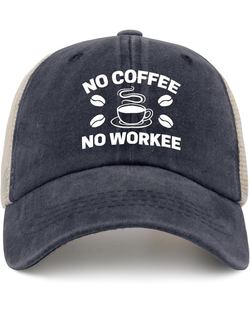 No Coffee No Work Sun hat USA Cowboy hat AllBlack Trucker Hats Gifts for Mom Cool Caps Purplish Blue04 $8.09 Baseball Caps