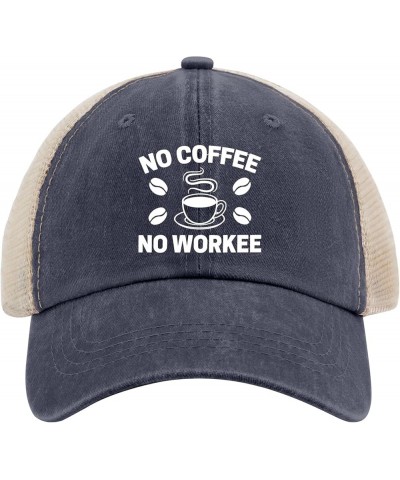 No Coffee No Work Sun hat USA Cowboy hat AllBlack Trucker Hats Gifts for Mom Cool Caps Purplish Blue04 $8.09 Baseball Caps