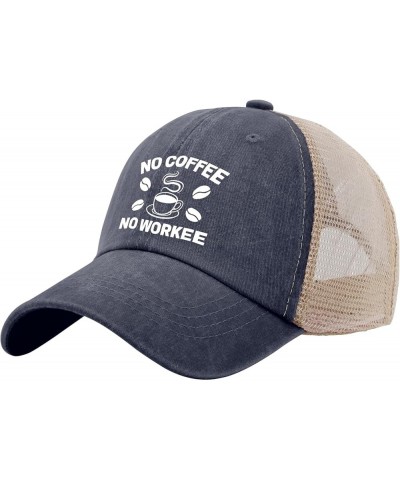 No Coffee No Work Sun hat USA Cowboy hat AllBlack Trucker Hats Gifts for Mom Cool Caps Purplish Blue04 $8.09 Baseball Caps