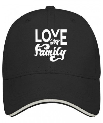 Love My Family Golf hat Cute hat AllBlack dad hat Gifts for Her Baseball Caps Allblack $11.65 Sun Hats