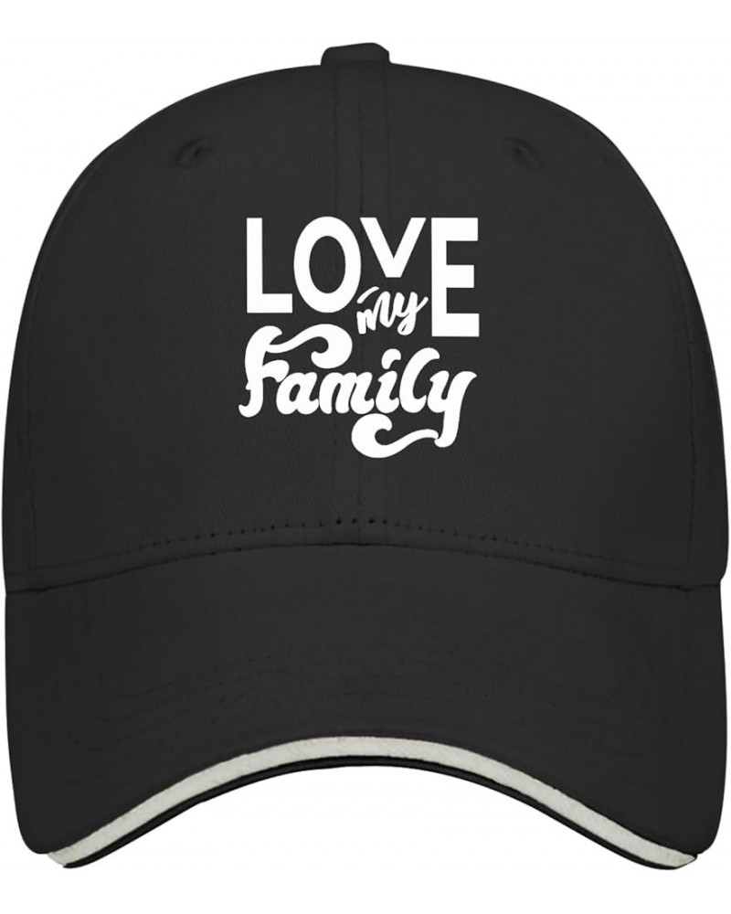 Love My Family Golf hat Cute hat AllBlack dad hat Gifts for Her Baseball Caps Allblack $11.65 Sun Hats