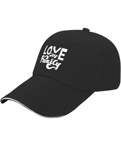 Love My Family Golf hat Cute hat AllBlack dad hat Gifts for Her Baseball Caps Allblack $11.65 Sun Hats