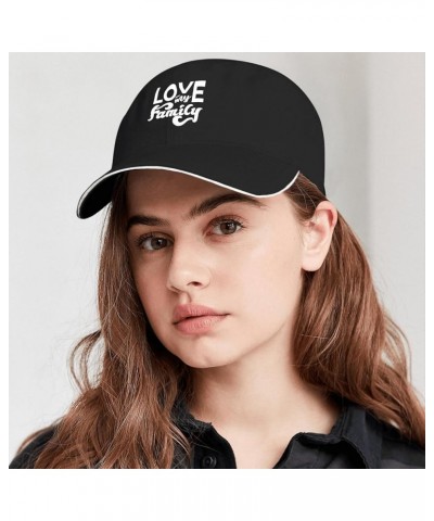 Love My Family Golf hat Cute hat AllBlack dad hat Gifts for Her Baseball Caps Allblack $11.65 Sun Hats