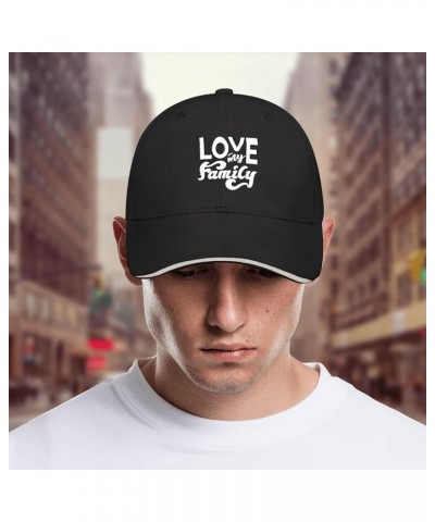 Love My Family Golf hat Cute hat AllBlack dad hat Gifts for Her Baseball Caps Allblack $11.65 Sun Hats