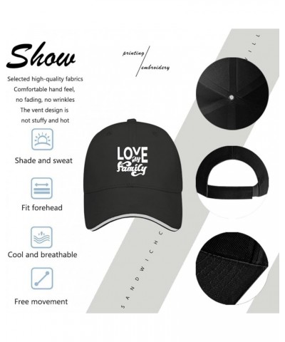 Love My Family Golf hat Cute hat AllBlack dad hat Gifts for Her Baseball Caps Allblack $11.65 Sun Hats