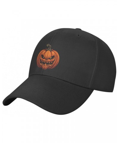 Halloween Pumpkin Evil Smile 1 Classic Duckbill Caps for Stylish Sun Protection Black $15.66 Baseball Caps