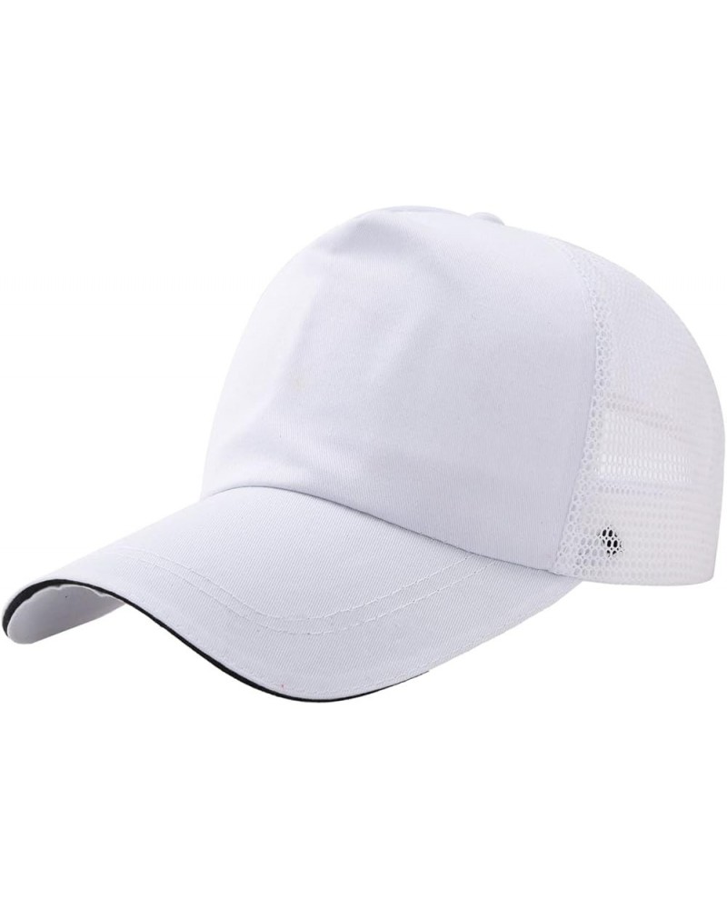 Baseball Cap Men Women Classic Adjustable Plain Hat Cotton Dad Hat Low Profile Unisex White $6.14 Baseball Caps