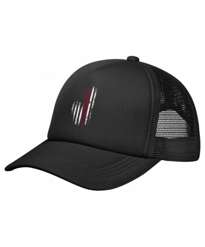 Thrombophilia Awareness America Flag Ribbon Baseball Cap Adjustable Casual Mesh Hats Duck Tongue Hat for Men Women65 Black $1...