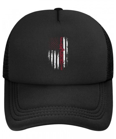 Thrombophilia Awareness America Flag Ribbon Baseball Cap Adjustable Casual Mesh Hats Duck Tongue Hat for Men Women65 Black $1...