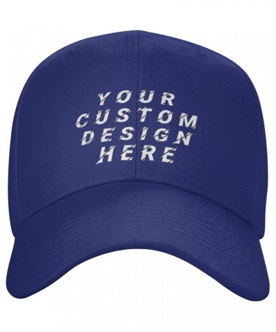 Custom Hats for Men Design Your Own Name Logo Text Image Personalized Baseball Hats Blue $7.91 Baseball Caps