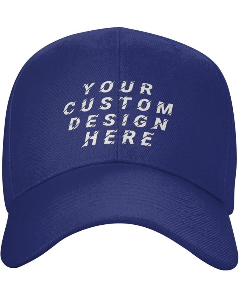 Custom Hats for Men Design Your Own Name Logo Text Image Personalized Baseball Hats Blue $7.91 Baseball Caps