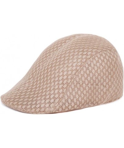 Unisex Cotton Berets Hollow Out Breathable Cap Adjustable Mesh Sun Hat for Women Men Khaki $6.36 Baseball Caps