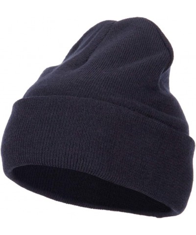 Big Size 12 Inch New Solid Color Long Cuff Beanie Navy $16.47 Skullies & Beanies