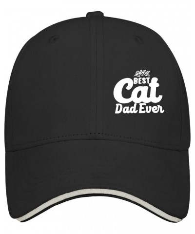 Baseball Caps Best cat dad Ever dad Cap for Men Fashion Polyester Snapbacks Allblack-sandwich Cap $11.36 Baseball Caps