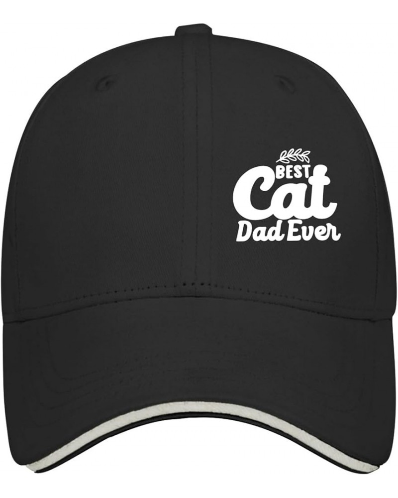 Baseball Caps Best cat dad Ever dad Cap for Men Fashion Polyester Snapbacks Allblack-sandwich Cap $11.36 Baseball Caps