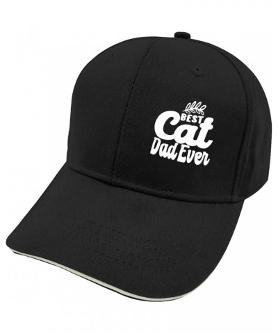 Baseball Caps Best cat dad Ever dad Cap for Men Fashion Polyester Snapbacks Allblack-sandwich Cap $11.36 Baseball Caps