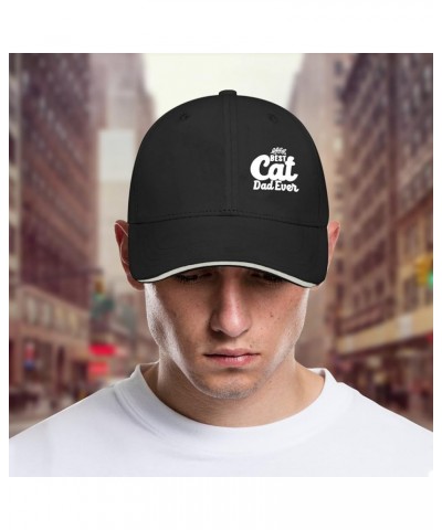 Baseball Caps Best cat dad Ever dad Cap for Men Fashion Polyester Snapbacks Allblack-sandwich Cap $11.36 Baseball Caps