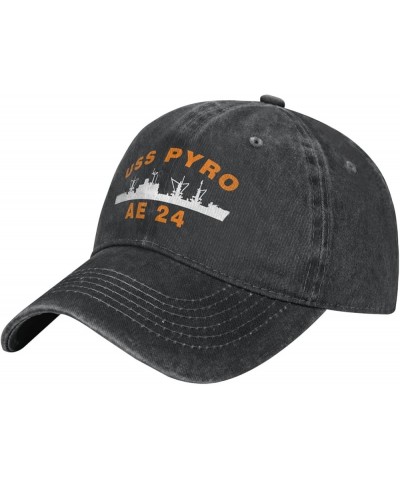 USS Pyro AE-24 Flag Baseball Caps Denim Hats Cowboy Knit hat Fisherman's hat Black $17.09 Baseball Caps