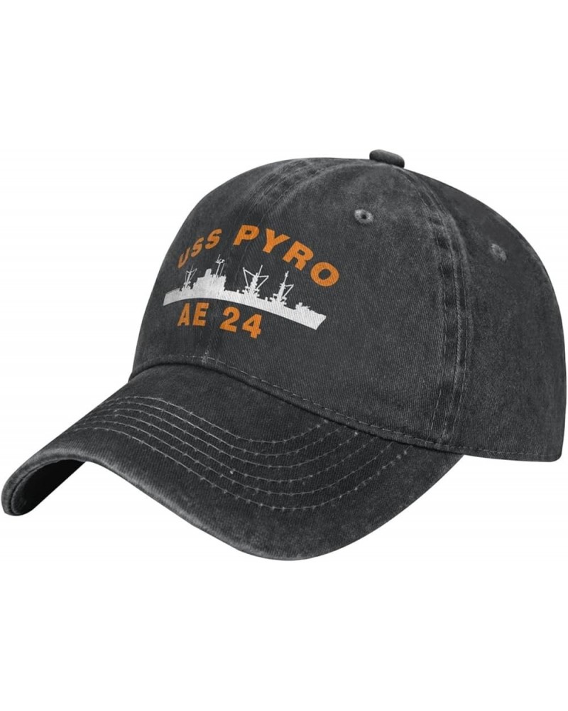 USS Pyro AE-24 Flag Baseball Caps Denim Hats Cowboy Knit hat Fisherman's hat Black $17.09 Baseball Caps