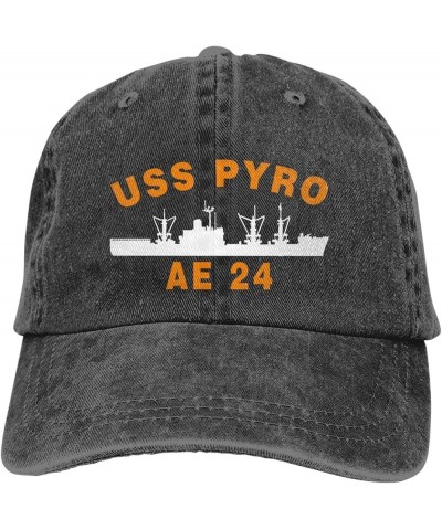 USS Pyro AE-24 Flag Baseball Caps Denim Hats Cowboy Knit hat Fisherman's hat Black $17.09 Baseball Caps