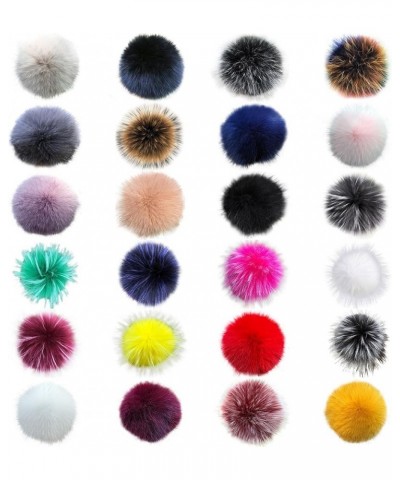 5.91 inch Artificial Fur Pompom, Faux Raccoon Fur Pompoms with Button for Beanies DIY Fur Accessories 05 $11.26 Skullies & Be...