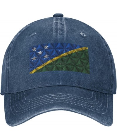 Flag of The Solomon Islands with Polygon Effect Retro Baseball Cap for Women Men Baseball Hat Golf Dad Hats Navy Blue $12.52 ...