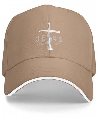 Christian Jesus Saved My Life Cross Baseball Cap Dad Hat Adjustable Size Men and Women Gorras Planas Natural $11.75 Baseball ...