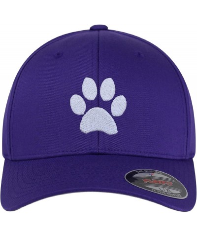 Flexfit Dog Paw Embroidered Baseball Cap Cute Puppy Black Small-Medium Purple $17.69 Baseball Caps