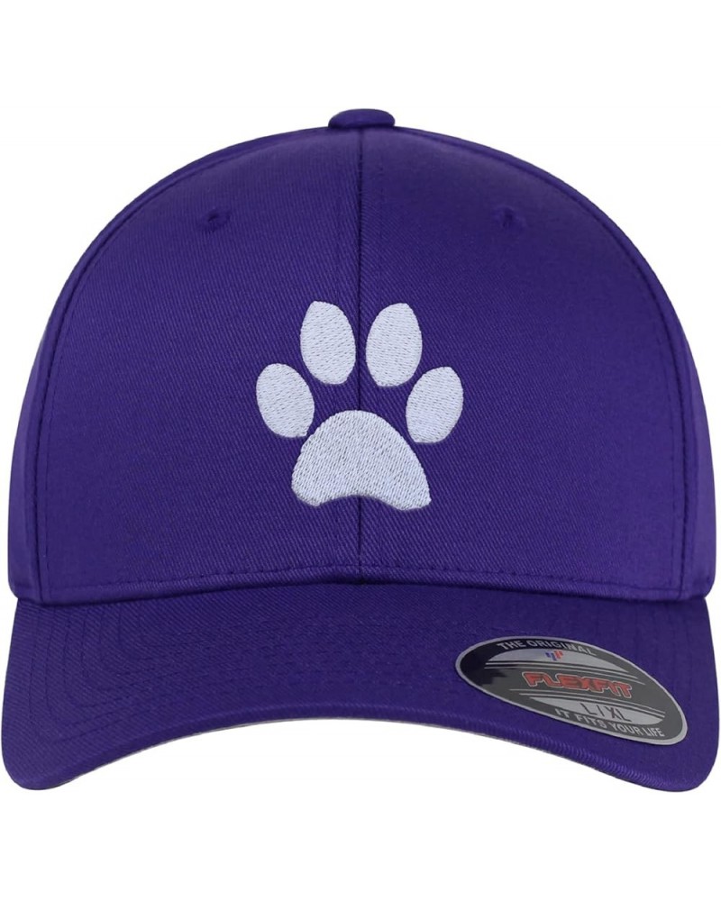 Flexfit Dog Paw Embroidered Baseball Cap Cute Puppy Black Small-Medium Purple $17.69 Baseball Caps