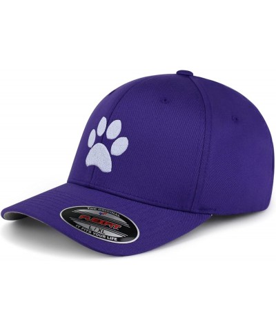 Flexfit Dog Paw Embroidered Baseball Cap Cute Puppy Black Small-Medium Purple $17.69 Baseball Caps