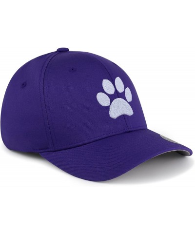 Flexfit Dog Paw Embroidered Baseball Cap Cute Puppy Black Small-Medium Purple $17.69 Baseball Caps