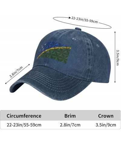 Flag of The Solomon Islands with Polygon Effect Retro Baseball Cap for Women Men Baseball Hat Golf Dad Hats Navy Blue $12.52 ...