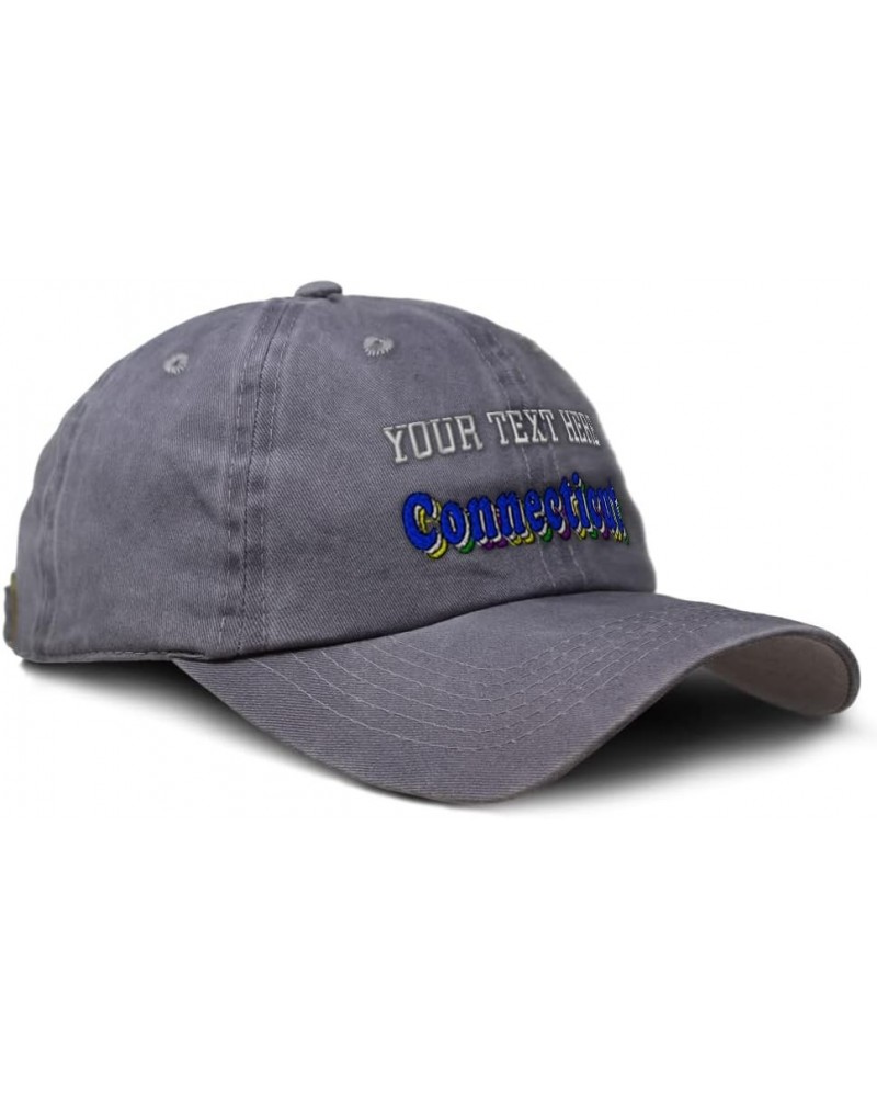 Custom Soft Washed Baseball Cap Connecticut Love Cotton Dad Hats for Men & Women Grey Personalized Text Here $18.59 Baseball ...