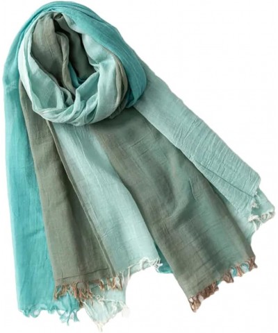 Men's Striped Tassel Scarf Patchwork Cotton Linen Scarf Male Casual Shawl Wrap B9049 $19.94 Scarves