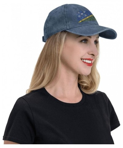 Flag of The Solomon Islands with Polygon Effect Retro Baseball Cap for Women Men Baseball Hat Golf Dad Hats Navy Blue $12.52 ...