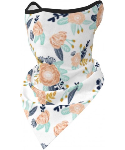 Reusable Face Cover Bandana Neck Gaiter Florals-Peach-Navy-Blue Breathable Outdoor Balaclavas $11.19 Scarves