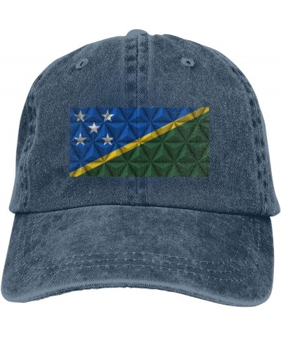 Flag of The Solomon Islands with Polygon Effect Retro Baseball Cap for Women Men Baseball Hat Golf Dad Hats Navy Blue $12.52 ...